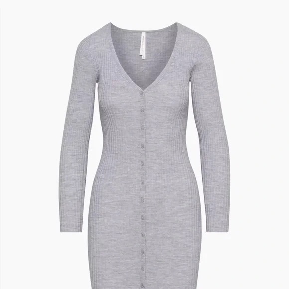 Aritzia The Group By Babaton Avalon Midi Dress Buttons Bodycon Stretch Fitted - Picture 7 of 16